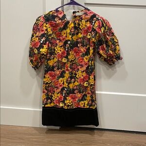 Zara Kids Floral Dress - Black, Red, Yellow